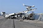 ScanEagle on its launcher on board HMS Kent (in the Gulf this month)