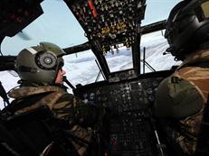 View from the cockpit of a CHF Sea King