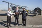 Honorary Officer, Fleet Air Arm and Navy Wings Ambassador, Cdr Keith Knowles OBE (right) presented a